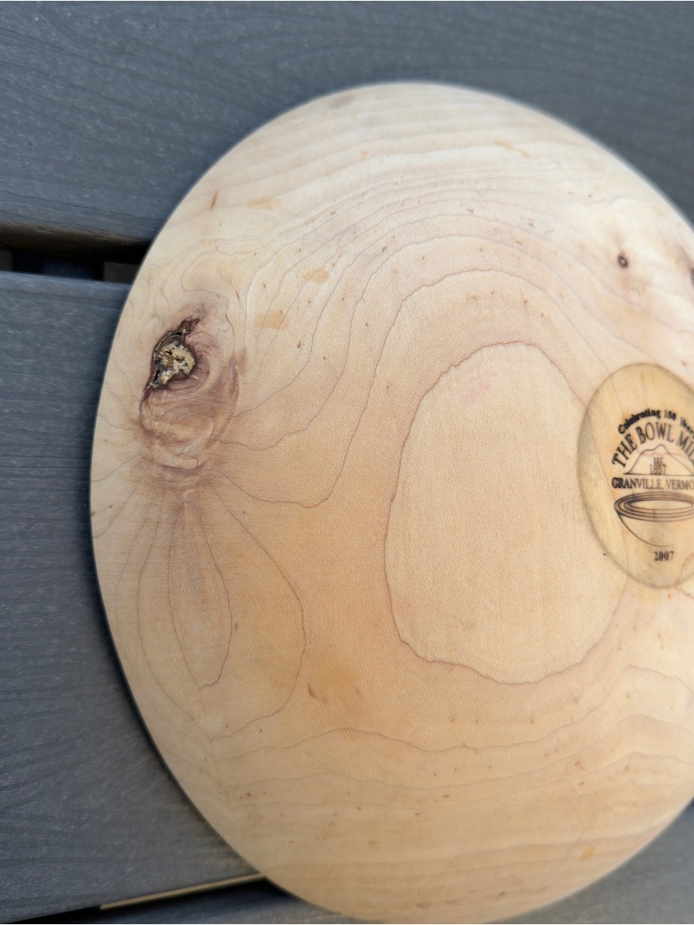 The Bowl Mill Granville Vermont Wooden 10" Size Natural Finish 2007 Bread Dough - Picture 4 of 7